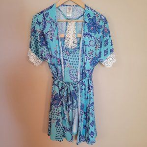 In Bloom by Jonquil 3 Piece Pajama Robe Set Size Medium